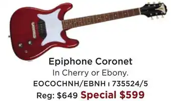 Long & McQuade Epiphone coronet electric guitar - cherry offer