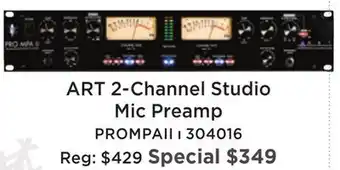 Long & McQuade Art pro audio pro mpa-ii two channel studio mic preamp offer