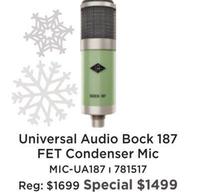 Long & McQuade Universal audio bock 187 fet condenser mic offer