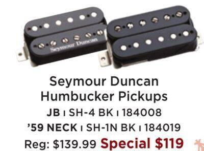 Long & McQuade Seymour duncan 59 humbucker in black - neck offer