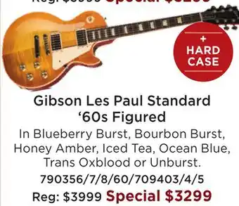 Long & McQuade Gibson les paul standard 60s figured top - blueberry burst offer
