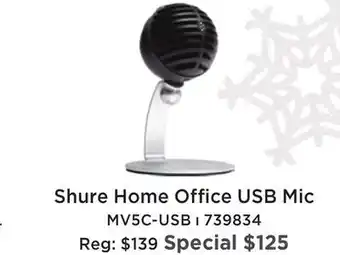 Long & McQuade Shure mv5c-usb home office microphone offer