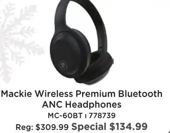 Long & McQuade Mackie mc-60bt premium wireless bluetooth anc headphones offer
