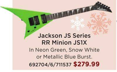 Long & McQuade Jackson guitars js series rr minion js1x, amaranth fingerboard - neon green offer