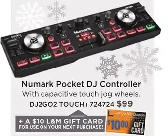 Long & McQuade Dj2go2 touch pocket dj controller with capacitive touch jog wheels offer