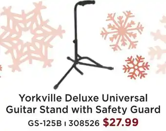 Long & McQuade Yorkville deluxe universal guitar stand with safety guard - black offer