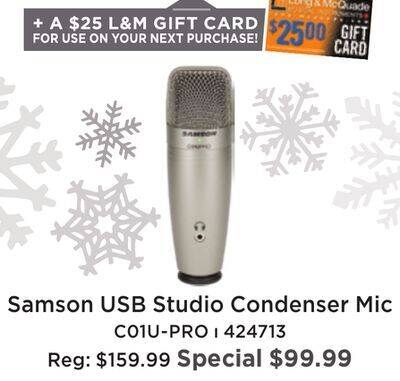 Long & McQuade Usb studio condenser microphone offer