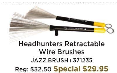 Long & McQuade Headhunters jazz brush - wire brushes - retractable offer