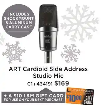 Long & McQuade Art pro audio c1 cardioid side address studio microphone offer