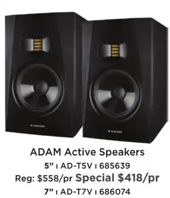 Long & McQuade Adam audio t5v active nearfield monitor (single) offer