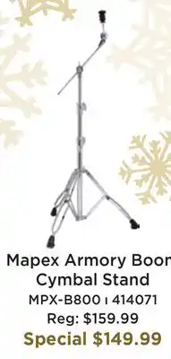 Long & McQuade Mapex armory boom stand - chrome offer