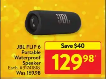 Walmart Jbl flip 6 portable waterproof speaker offer