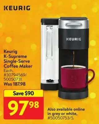 Walmart Keurig k-supreme single serve coffee maker offer