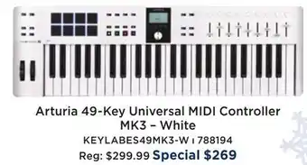 Long & McQuade Arturia keylab essential 49 mk3 universal midi controller - white offer