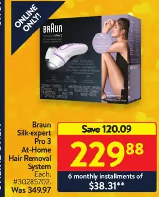Walmart Braun silk-expert pro 3 at-home hair removal system offer
