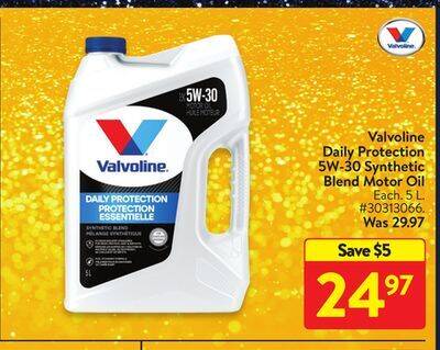 Walmart Valvoline daily protection 5w-30 synthetic blend motor oil offer