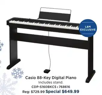 Long & McQuade Cdp-s160cs 88-key digital piano with stand offer