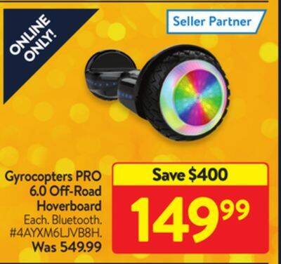 Walmart Gyrocopters pro 6.0 off-road hoverboard offer