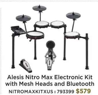 Long & McQuade Alesis nitro mesh kit 8-piece electronic drum kit with mesh heads and bluetooth offer