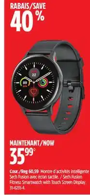 Canadian Tire Sech fusion fitness smartwatch with touch screen display offer