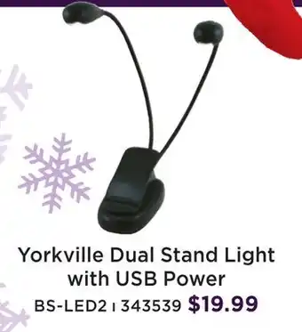 Long & McQuade Yorkville dual music stand light offer