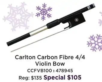 Long & McQuade Carlton carbon fibre 4/4 violin bow offer