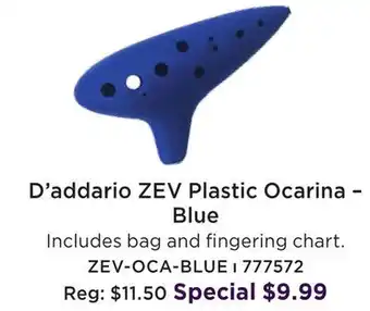 Long & McQuade Zev zev plastic ocarina - blue offer
