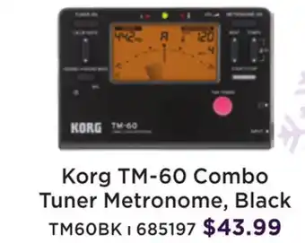Long & McQuade Korg tm-60 combo tuner metronome - black offer
