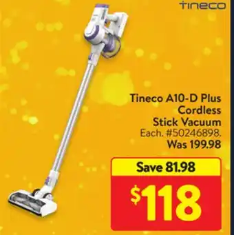 Walmart Tineco a1o-d plus cordless stick vacuum offer