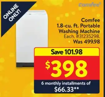 Walmart Comfee 1.8-cu. ft. portable washing machine offer