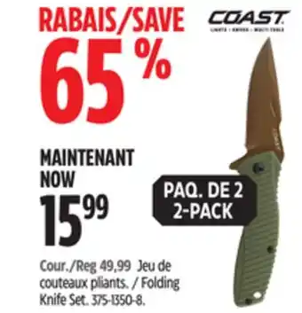 Canadian Tire Coast 2-pack folding knife set offer