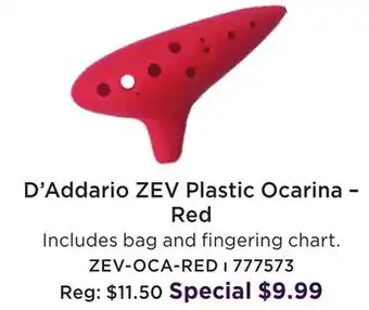 Long & McQuade Zev zev plastic ocarina - red offer