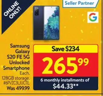 Walmart Samsung galaxy s fe 5g unlocked smartphone offer