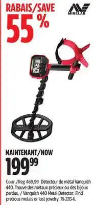 Canadian Tire Minelab vanquish 440 metal detector offer