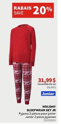 Sports Experts Ripzone - holiday sleepwear set jr - junior 2-piece pyjamas offer