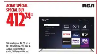 Canadian Tire Rca 58 4k smart tv offer