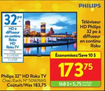 Walmart Philips 32 hd roku tv offer