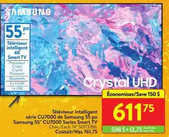 Walmart Samsung 55 cu7000 series smart tv offer