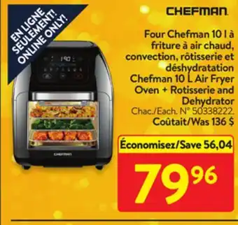 Walmart Chefman 10 l air fryer oven + rotisserie and dehydrator offer