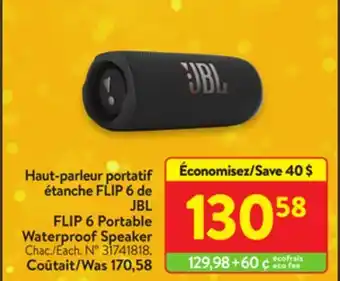 Walmart Jbl flip 6 portable waterproof speaker offer