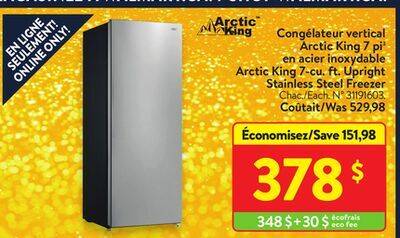 Walmart Arctic king 7-cu. ft. upright stainless steel freezer offer