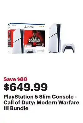 Best Buy Playstation 5 slim console - call of duty: modern warfare iii bundle offer