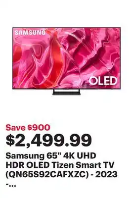 Best Buy Samsung 65 4k uhd hdr oled tizen smart tv (qn65s92cafxzc) - 2023 - titan black - only at best buy offer