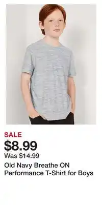 Old Navy Old navy breathe on performance t-shirt for boys offer