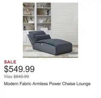 Costco Modern fabric armless power chaise lounge offer