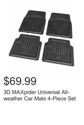 Costco 3d maxpider universal all-weather car mats 4-piece set offer