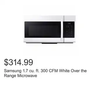 Costco Samsung 1.7 cu. ft. 300 cfm white over the range microwave offer