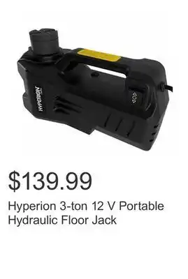 Costco Hyperion 3-ton 12 v portable hydraulic floor jack offer
