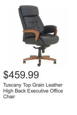 Costco Tuscany top grain leather high back executive office chair offer