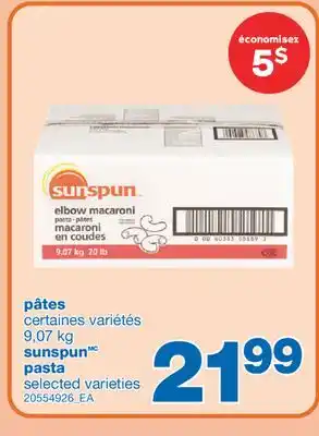 Wholesale Club Pâtes sunspun, 9,07 kg offer